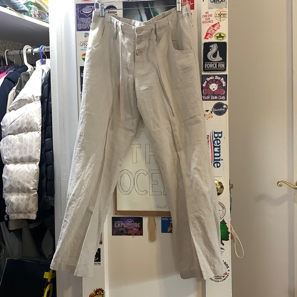 Medium Beige wide leg linen Pants